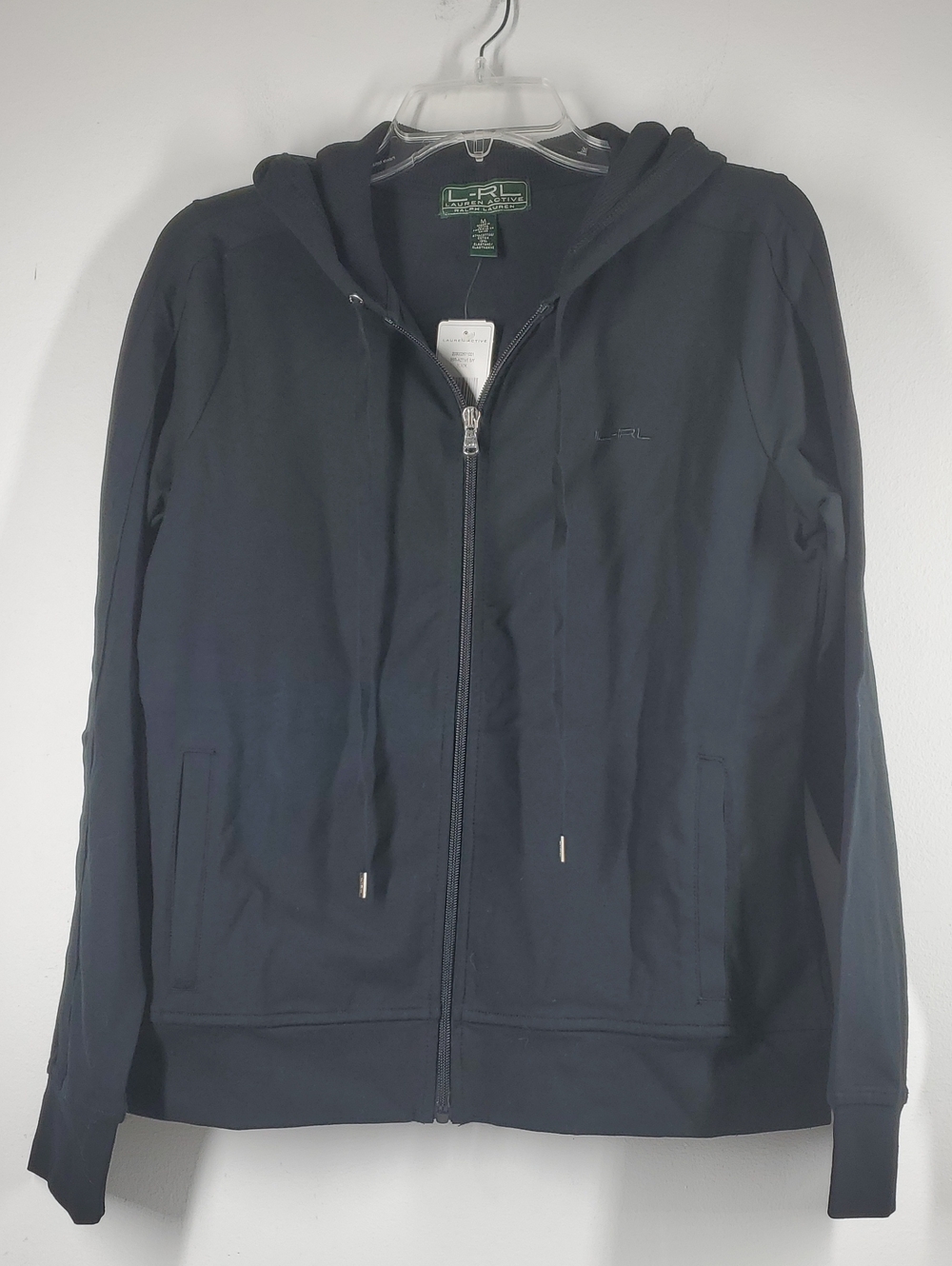 Lauren Ralph Lauren Active Black Zip Hoodie Jacket Womens Medium NWT